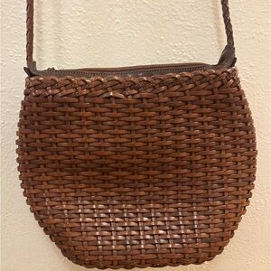 Vintage Ellepi Brown Braided Leather Shoulder/Crossbody Purse